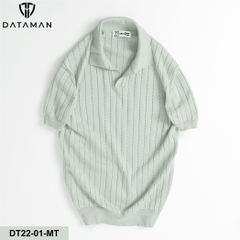 Áo Polo nam ngắn tay DATAMAN dệt kim, cổ chữ V, vải cotton chải kĩ mềm mịn, không bai xù - DT22-01