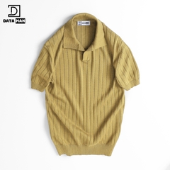 Áo Polo nam ngắn tay DATAMAN dệt kim, cổ chữ V, vải cotton chải kĩ mềm mịn, không bai xù - DT22-01