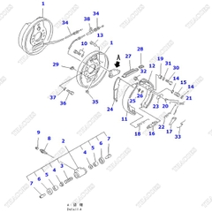 Cụm phanh phải 3EB-30-31120; 3EB-30-31121 (AT, MT)