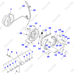 Cụm phanh phải 3EB-30-41120 (AT, MT)