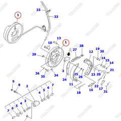 Đế guốc phanh bánh trái 3EB-30-31230; 3EB-30-31130