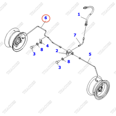 Ống ti ô dầu phanh phải 3EB-38-51142; 3EB-38-51172; 3EB-38-51141; 3EB-38-51642; 3EB-38-51641