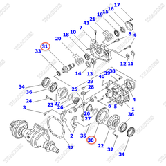 Cặp trục bánh răng quả dứa và vòng răng mặt trời 3EB-21-51510