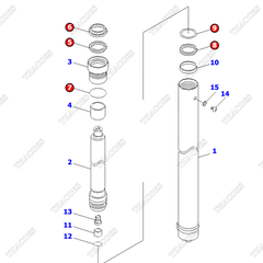 Bộ gioăng phớt xi lanh nâng 30B-63-05030; 30B-63-05130 (K23) (6.5m) (3T3L)