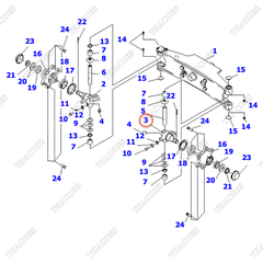 Khớp lái trái 3EB-24-51222; 3EB-24-51221