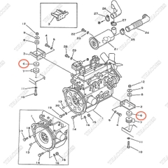 Cao su giảm chấn phía dưới 3EB-01-27130; 3EB-02-27930