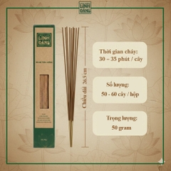 Nhang Trầm Hương Tự Nhiên 26.5cm Hộp 50g – Không Hương Liệu – Thờ Cúng – Nhà Trầm Linh Đăng