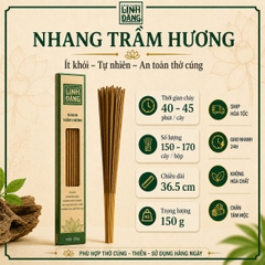 Nhang Trầm Hương Tự Nhiên 36.5cm Hộp 150g – Không Hương Liệu – Thờ Cúng – Nhà Trầm Linh Đăng