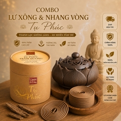 Nhang Vòng Trầm Hương Cao Cấp Tụ Phúc 4H Kèm Lư Gốm – Bộ Đốt Trầm Sẵn Dùng Thơm Đậm Lưu Hương Lâu