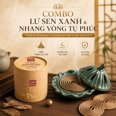 Nhang Vòng Trầm Hương Cao Cấp Tụ Phúc 4H Kèm Lư Gốm – Bộ Đốt Trầm Sẵn Dùng Thơm Đậm Lưu Hương Lâu