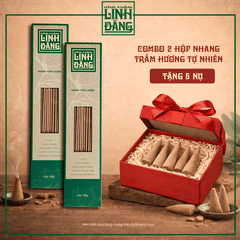 Combo 2 Hộp Nhang Trầm Hương Tự Nhiên 26.5cm Hộp 150g – Không Hương Liệu – Thờ Cúng – Nhà Trầm Linh Đăng