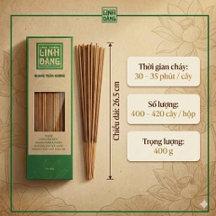 Nhang Trầm Hương Tự Nhiên 26.5cm Hộp 400g – Không Hương Liệu – Thờ Cúng – Nhà Trầm Linh Đăng