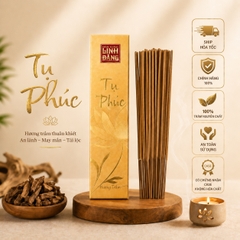 Nhang Trầm Hương Cao Cấp Tụ Phúc – Thơm Sâu, Lưu Hương Lâu, Tàn Sạch, Ít Khói | Hộp Kéo Nhũ Vàng Sang Trọng 50g/150g