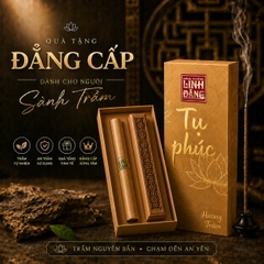 Combo Nhang Trầm Không Tăm Cao Cập Tụ Phúc + Khay Đốt Chạm Khắc | 100% Bột Trầm Cao Cấp