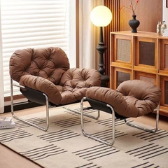 Ghế Sofa Đơn Phong Cách Bắc Âu  Da Chống Xước Cao Cấp  Lõi Bông Mềm Mại  Thiết Kế Cong Êm Ái