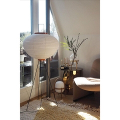 ĐÈN SÀN HÌNH CẦU BẰNG GIẤY GẠO, PHONG CÁCH HIỆN ĐẠI ĐƠN GIẢN (LỒNG ĐÈN MÀU TRẮNG)