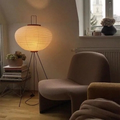 ĐÈN SÀN HÌNH CẦU BẰNG GIẤY GẠO, PHONG CÁCH HIỆN ĐẠI ĐƠN GIẢN (LỒNG ĐÈN MÀU TRẮNG)