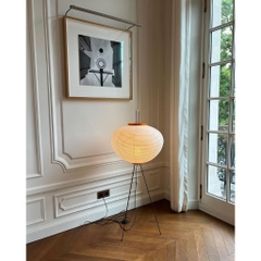 ĐÈN SÀN HÌNH CẦU BẰNG GIẤY GẠO, PHONG CÁCH HIỆN ĐẠI ĐƠN GIẢN (LỒNG ĐÈN MÀU TRẮNG)