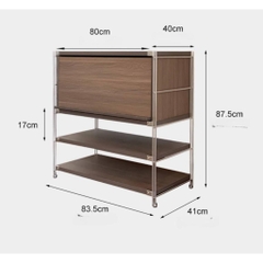 Tủ Lưu Trữ Đa Năng+Kệ Để Đồ Thông Minh Phong Cách Nhật-Tủ Trưng Bày Tạp Chí màu đen