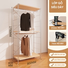 Tủ Quần Áo Gỗ Mở Gia Dụng, lắp ráp