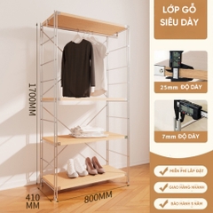 Tủ Quần Áo Gỗ Mở Gia Dụng, lắp ráp