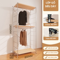 Tủ Quần Áo Gỗ Mở Gia Dụng, lắp ráp