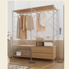 Tủ Quần Áo Gỗ Mở Gia Dụng, lắp ráp