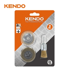 Bộ chổi đánh rỉ sét sợi thép 3 cái Kendo - 76100120