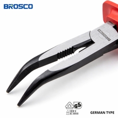 Combo kìm điện và kìm nhọn mỏ cong cách điện 1000V VDE Brosco cho anh em thợ điện hay đấu điện sống