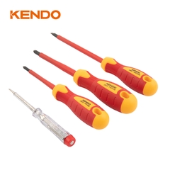 Bộ tua vít cách điện 1000V VDE bằng thép CrV (4 chi tiết/ bộ) Kendo - 20481