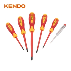 Bộ tua vít cách điện 1000V VDE bằng thép CrV (6 chi tiết/ bộ) Kendo - 20483