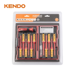 Bộ tua vít cách điện 1000V VDE bằng thép CrV (13 chi tiết/ bộ) Kendo - 20485
