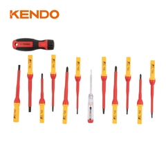 Bộ tua vít cách điện 1000V VDE bằng thép CrV (13 chi tiết/ bộ) Kendo - 20485