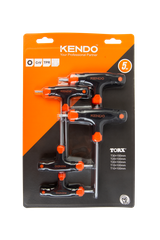 Bộ chìa khóa đầu hoa thị tay cầm chữ T chất liệu thép CrV (5 cái/ bộ) Kendo - 20780