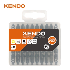 Mũi vít bake 2 đầu chất liệu thép S2 siêu cứng cho máy vặn vít PH2-PH2x65mm Kendo - 25500132