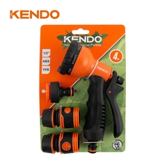 Bộ dụng cụ 4 cái súng phun bằng nhựa 8 mẫu tia và đầu nối Kendo - 60683