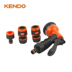 Bộ dụng cụ 4 cái súng phun bằng nhựa 8 mẫu tia và đầu nối Kendo - 60683