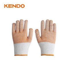 Găng tay làm việc bằng vải chấm cao su size 9 inch (L) Kendo - 76132