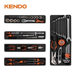 Bộ dụng cụ sửa chữa hộp đựng bằng kim loại với 5 khay chứa 88 chi tiết Kendo - 90202