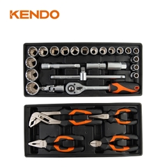 Bộ xe đẩy dụng cụ 6 ngăn kéo 170 chi tiết Kendo - 90345