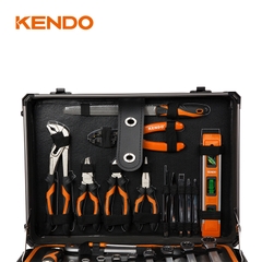 Bộ dụng cụ vỏ nhôm có bánh xe đẩy 161 chi tiết Kendo - 90703