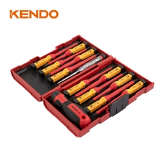 Bộ tua vít cách điện 1000V VDE bằng thép CrV (13 chi tiết/ bộ) Kendo - 20485