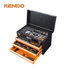 Bộ rương dụng cụ sửa chữa bằng kim loại có 3 ngăn kéo, 86 chi tiết Kendo - 90517