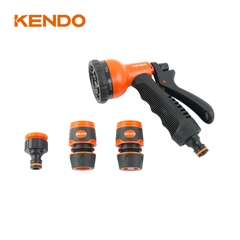 Bộ dụng cụ 4 cái súng phun bằng nhựa 8 mẫu tia và đầu nối Kendo - 60683