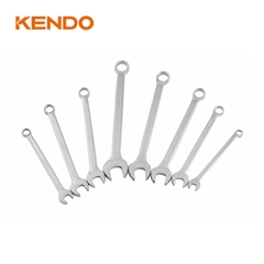 Bộ 8 cái cờ lê 2 đầu vòng loại sâu và miệng bằng thép CrV (8-10-12-13-14-15-17-19mm) Kendo - 15201
