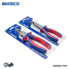 Combo kìm điện và kìm nhọn mỏ cong công nghiệp Brosco cho anh em thợ điện hay đấu điện sống CB58491
