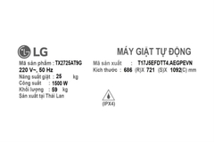 Máy giặt LG Inverter 25 kg TX2725AT9G