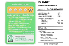 Tủ lạnh Sharp Inverter 572 lít SJ-FXP640VG-BK