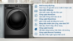 Máy sấy bơm nhiệt Heatpump Inverter Electrolux 9kg EDH902R9SC