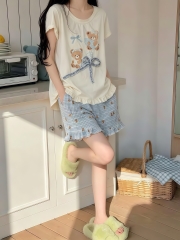 Đùi cotton gấu quần Xanh